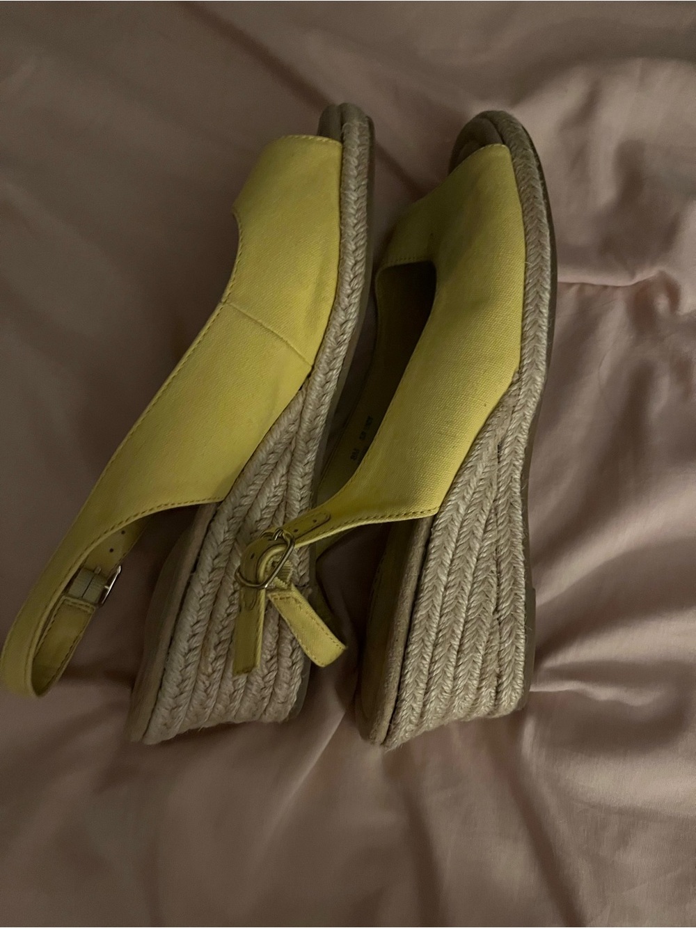 St. John's Bay Soft Yellow Peep-Toe Wedges